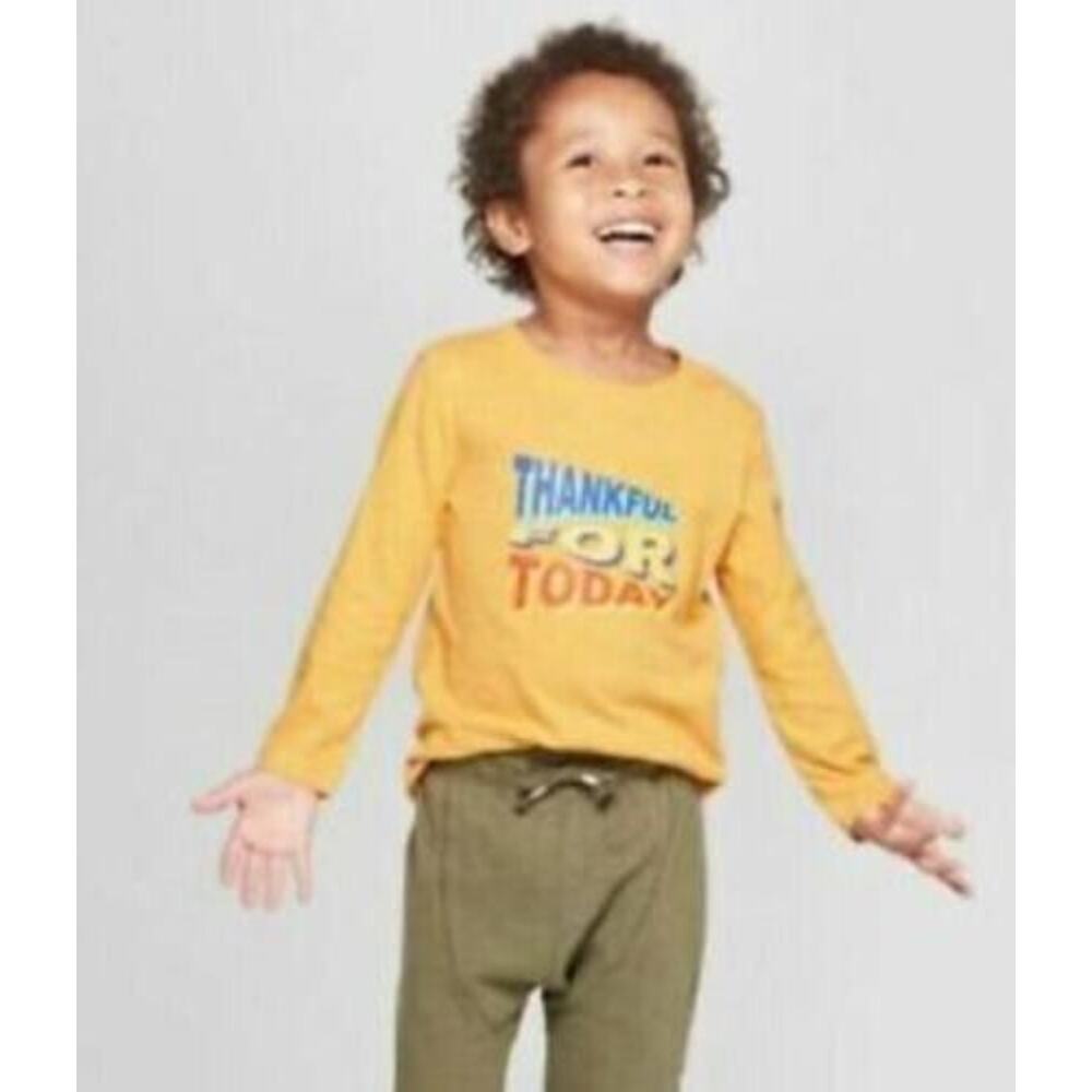 Cat & Jack™ Toddler Boys' Thankful for Today Long Sleeve T-Shirt Orange 18Mths